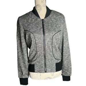 KENAR Bomber Style Jacket Black/White Size Medium